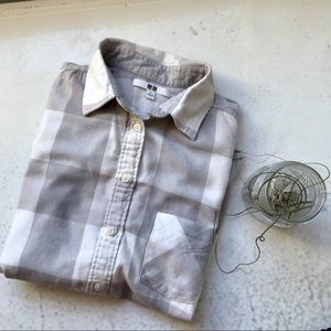 Gray Plaid Flannel Shirt